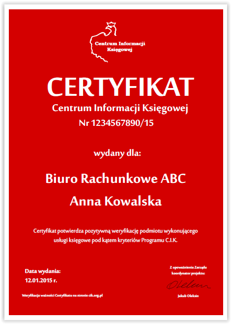 Certyfikat 3
